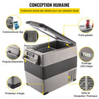 Mini Réfrigérateur Frigo Portable pour Voiture 55L